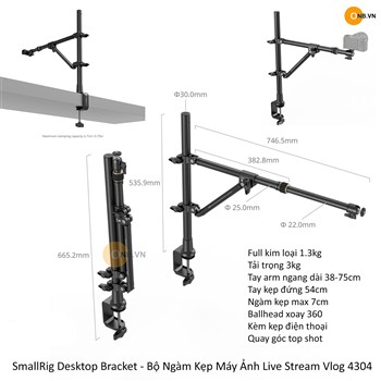 SmallRig Desktop Bracket - Bộ Ngàm Kẹp Gắn Máy Ảnh Live Stream Vlog 4304