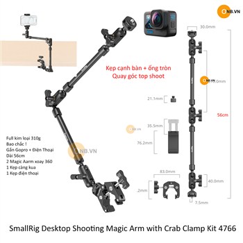 SmallRig Desktop Magic Arm with Crab Clamp Gắn Điện Thoại Gopro 4766