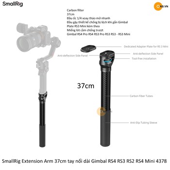 SmallRig Extension Arm 37cm tay nối dài Gimbal RS4 RS3 RS2 RS4 Mini 4378