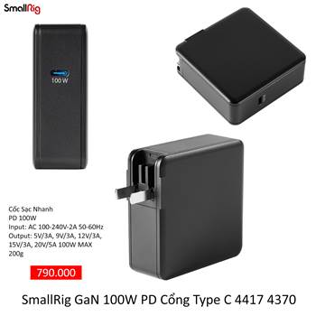 SmallRig GaN 100W PD Cổng Type C 4417 4370