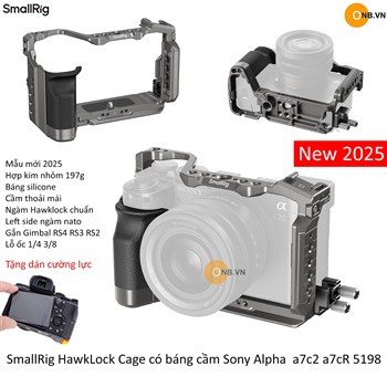 SmallRig HawkLock Cage có báng cầm Silicone Sony Alpha a7c2 a7cR 5198