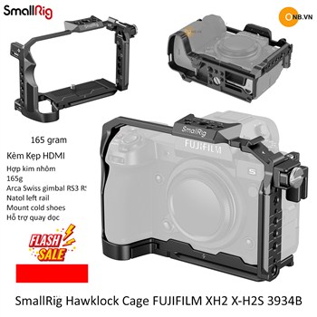 SmallRig Hawklock Cage Fujifilm XH2 X-H2 X-H2S 3934B kèm kẹp HDMI