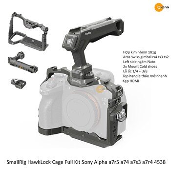 SmallRig HawkLock Quick Release Cage Full Kit Sony Alpha a7r5 a74 a7s3 a7r4 4538