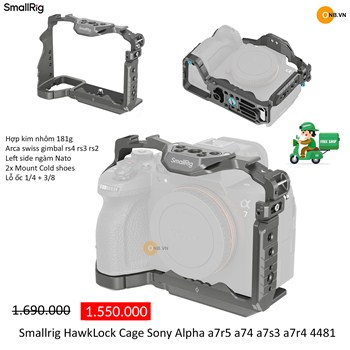 SmallRig HawkLock Cage Sony Alpha a75 a74 a7s3 a7r5 4481