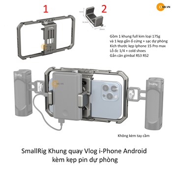 SmallRig Khung quay Vlog  Kim Loại cho iPhone code 3611