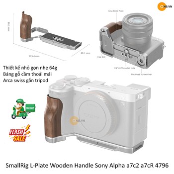SmallRig L-Plate Wooden Handle Sony Alpha a7c2 a7cR 4796