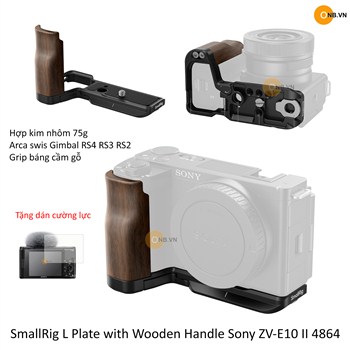 SmallRig L Plate with Wooden Handle Sony ZV-E10 II 4864