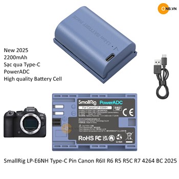 SmallRig LP-E6NH Type-C Pin Canon R6II R6 R5 R5C R7 4264 BC new 2025