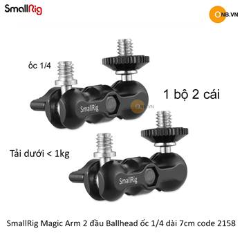 SmallRig Magic Arm 2 đầu Ballhead ốc 1/4 dài 7cm 2158