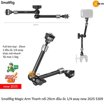SmallRig Magic Arm Thanh nối dài 29cm dùng 2 đầu ốc 14 xoay new 2025 5309