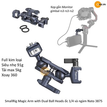 SmallRig Magic Arm with Dual Ball Heads ốc 14 và ngàm Nato 3875