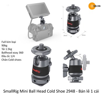 SmallRig Mini Ball Head Cold Shoe 2948 - 1 bộ 2 cái
