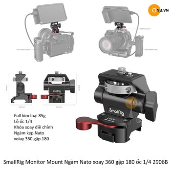 SmallRig Monitor Mount Ngàm Nato xoay 360 gập 180 ốc 1/4 2906b