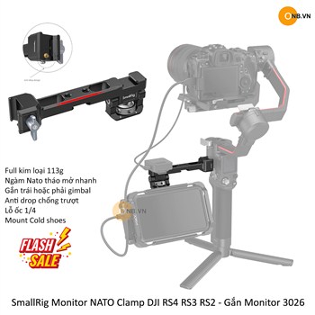 SmallRig Monitor NATO Clamp DJI RS4 RS3 RS2 - Gắn Monitor 3026b
