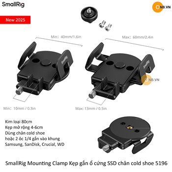 SmallRig Mounting Clamp Kẹp gắn ổ cứng SSD chân cold shoe 5196