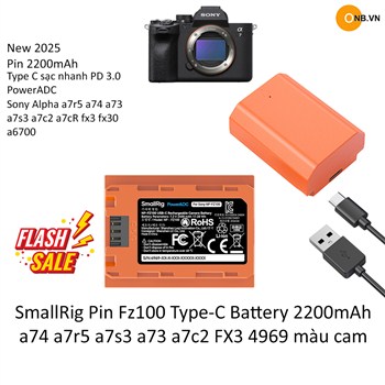 SmallRig Pin Fz100 Type-C Battery a74 a7r5 a7s3 a73 4969 Màu Cam