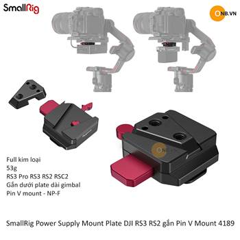 SmallRig Power Supply Mount Plate RS3 RS2 Gắn Pin V Mount 4189