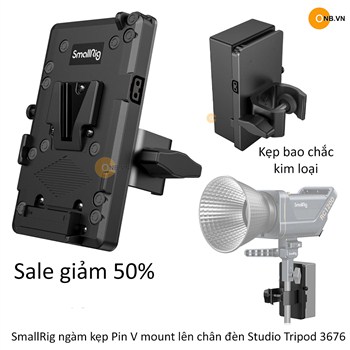 SmallRig ngàm kẹp Pin V mount lên chân đèn Studio Tripod 3676