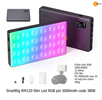 SmallRig RM120 Đèn Led RGB pin 5000mAh nhỏ gọn pin lâu 3808