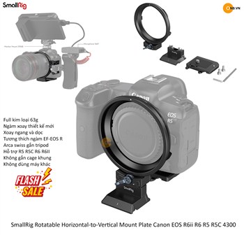 SmallRig Rotatable Horizontal-to-Vertical Mount Plate Canon EOS R6ii r6 r5 r5c 4300