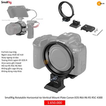 SmallRig Rotatable Horizontal-to-Vertical Mount Canon R6ii R6 R5 R5C 4300