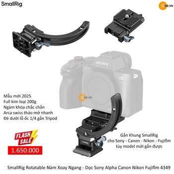 SmallRig Rotatable Horizontal-to-Vertical Ngàm xoay Ngang - Dọc Sony Canon Nikon 4349