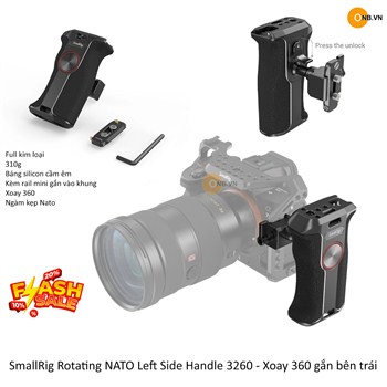 SmallRig Rotating NATO Handle 3260 gắn bên trái xoay 360
