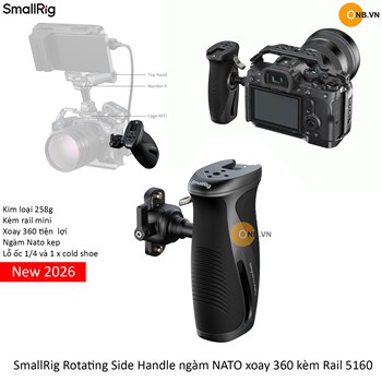 SmallRig Rotating Side Handle ngàm NATO xoay 360 kèm Rail 5160