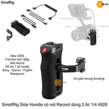 SmallRig Side Handle có nút Record dùng 2 ốc 1/4 4928