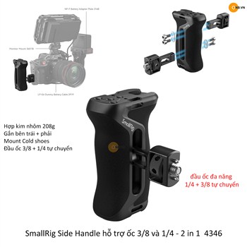 SmallRig Side Handle 2 đầu ốc đa năng 1/4 và 3/8 4346