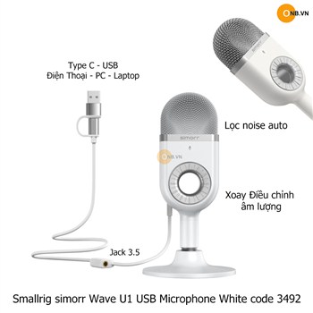 Smallrig simorr Wave U1 - Mic thu âm PC Laptop và điện thoại Anroid 3492