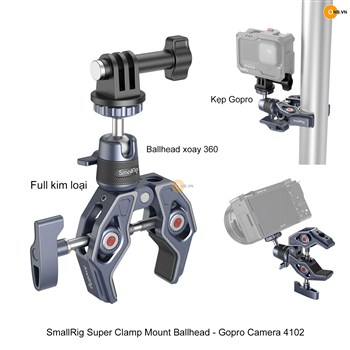 SmallRig Super Clamp Camera Mount Clamp 360 Ballhead 4102