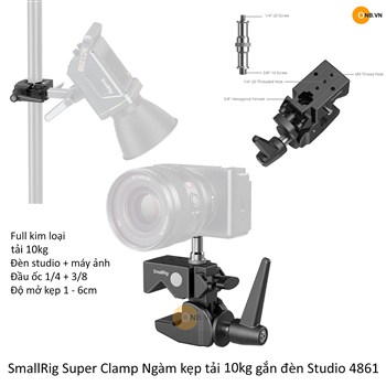 SmallRig Super Clamp Ngàm kẹp tải 10kg gắn đèn Studio 4861