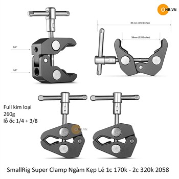 SmallRig Super Clamp ngàm kẹp lỗ ốc 1/4 3/8 1 cái 170k 2 cái 320k 2058