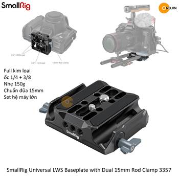 SmallRig Universal LWS Base plate with Dual 15mm Rod Clamp 3357