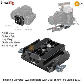 SmallRig Baseplate with Dual 15mm Rod Clamp 3357