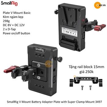 SmallRig V Mount Battery Adapter Plate with Super Clamp Mount 3497
