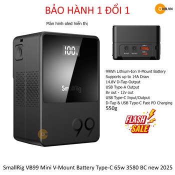 SmallRig VB99 Mini V-Mount Battery Type-C 65w 3580 BC new 2025