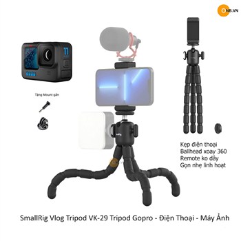 SmallRig Vlog Tripod VK-29 Tripod Gopro 12 - Điện Thoại - Máy Ảnh
