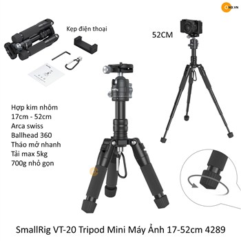 SmallRig VT-20 VT20 Tripod Mini Máy Ảnh 17-52cm 4289