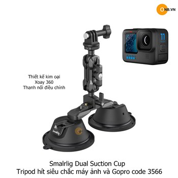 Smallrig Dual Suction Cup Tripod hít siêu chắc máy ảnh và Gopro 12 3566