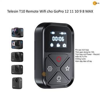 Telesin T10 Remote cho GoPro 12 11 10 9 8 MAX mới 2024
