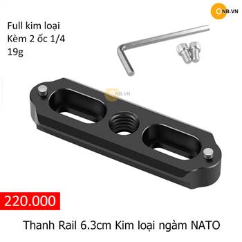 Thanh Rail 6.3cm Kim loại ngàm Kẹp Nato