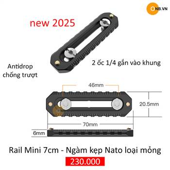 Thanh Rail Mini 7cm - Ngàm kẹp Nato loại mỏng