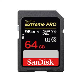Thẻ nhớ SanDisk 64GB Extreme Pro SDXC V30 95MB/90 MB/s - Hàng Chính Hãng