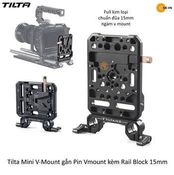 Tilta Mini V-Mount gắn Pin Vmount kèm Rail Block 15mm