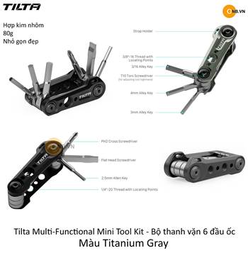 Tilta Multi-Functional Mini Tool Kit Bộ thanh vặn ốc Titanium Gray