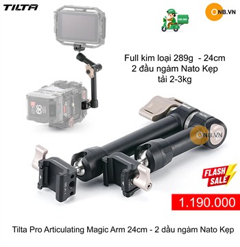 Tilta Pro Articulating Magic Arm 24cm - 2 dầu ngàm Nato Kẹp