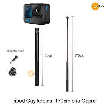 Tripod gậy kéo dài 170cm cho Gopro 12 - Action 4