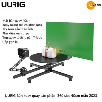 UURIG Bàn xoay quay sản phẩm 360 size 40cm dạng gấp gọn